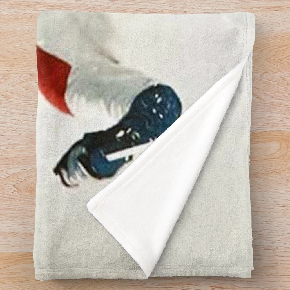 Ski Wong plush blanket with mountain view