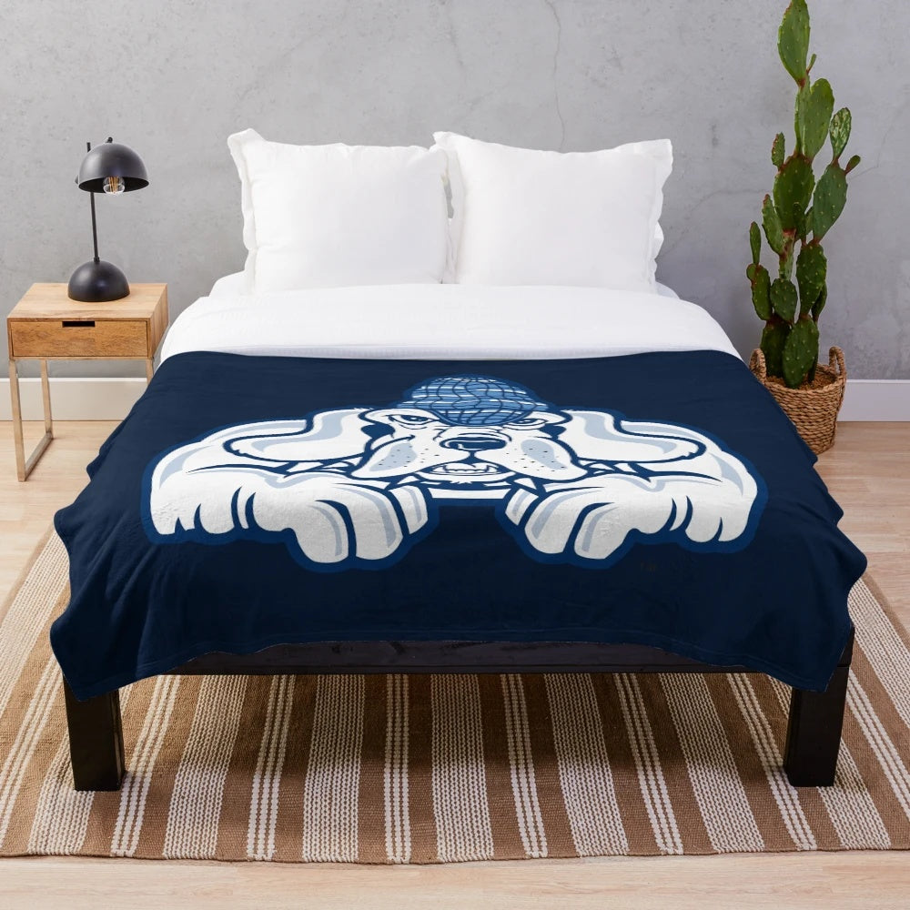Plush blanket featuring sports and criminal justice design
