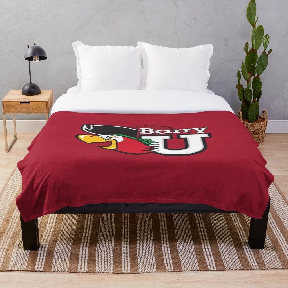 Cozy plush blanket with sports design
