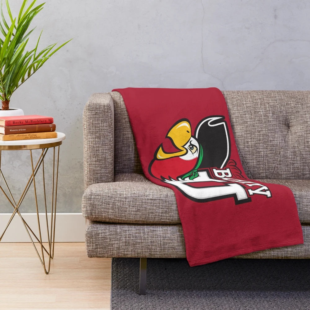 Cozy plush blanket with sports design