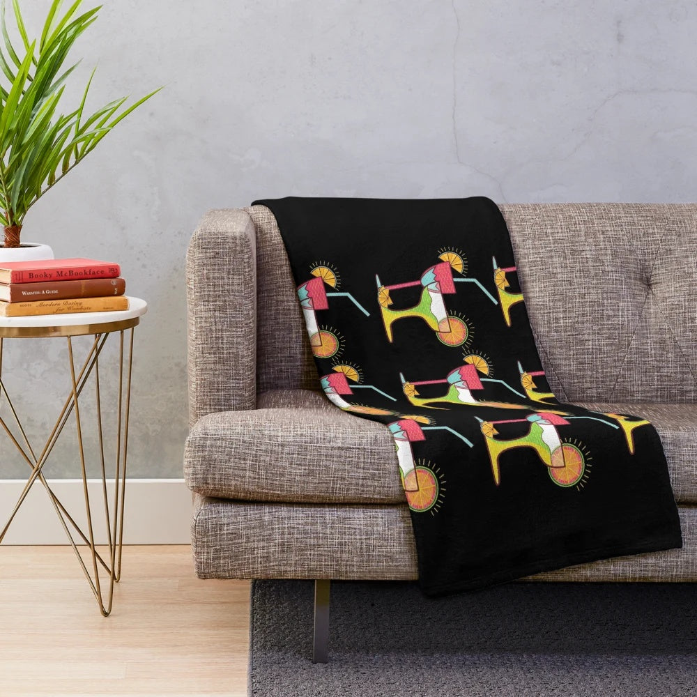 Soft and plush summer-themed throw blanket