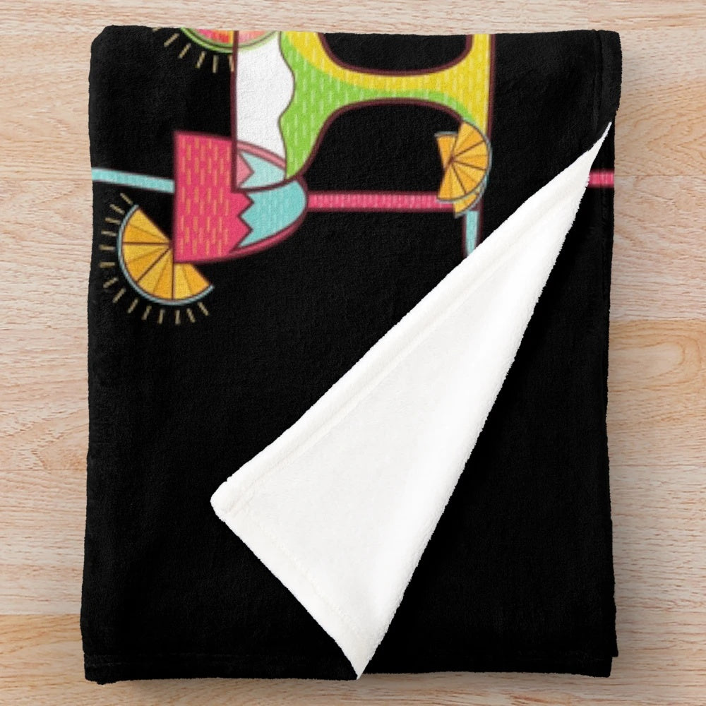 Soft and plush summer-themed throw blanket