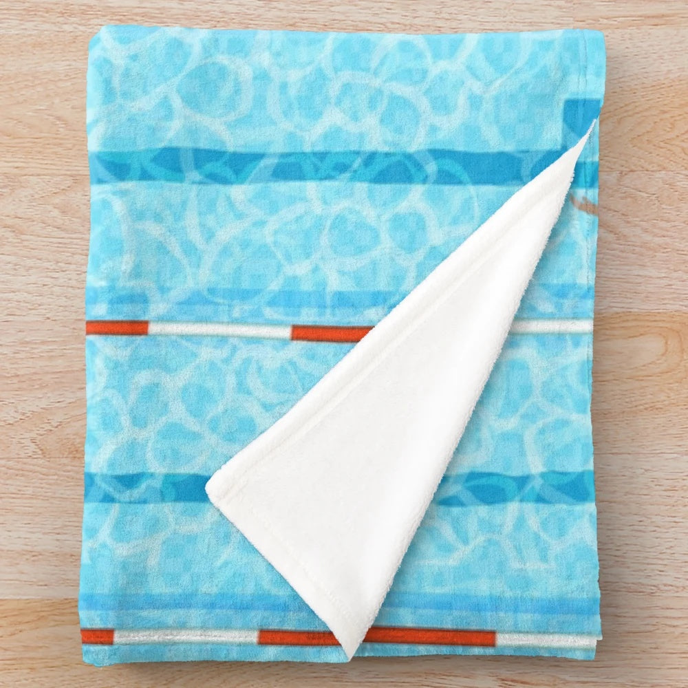 Plush blanket with swimming design