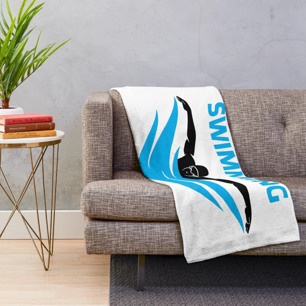 Soft and cuddly plush blanket perfect for swimming enthusiasts