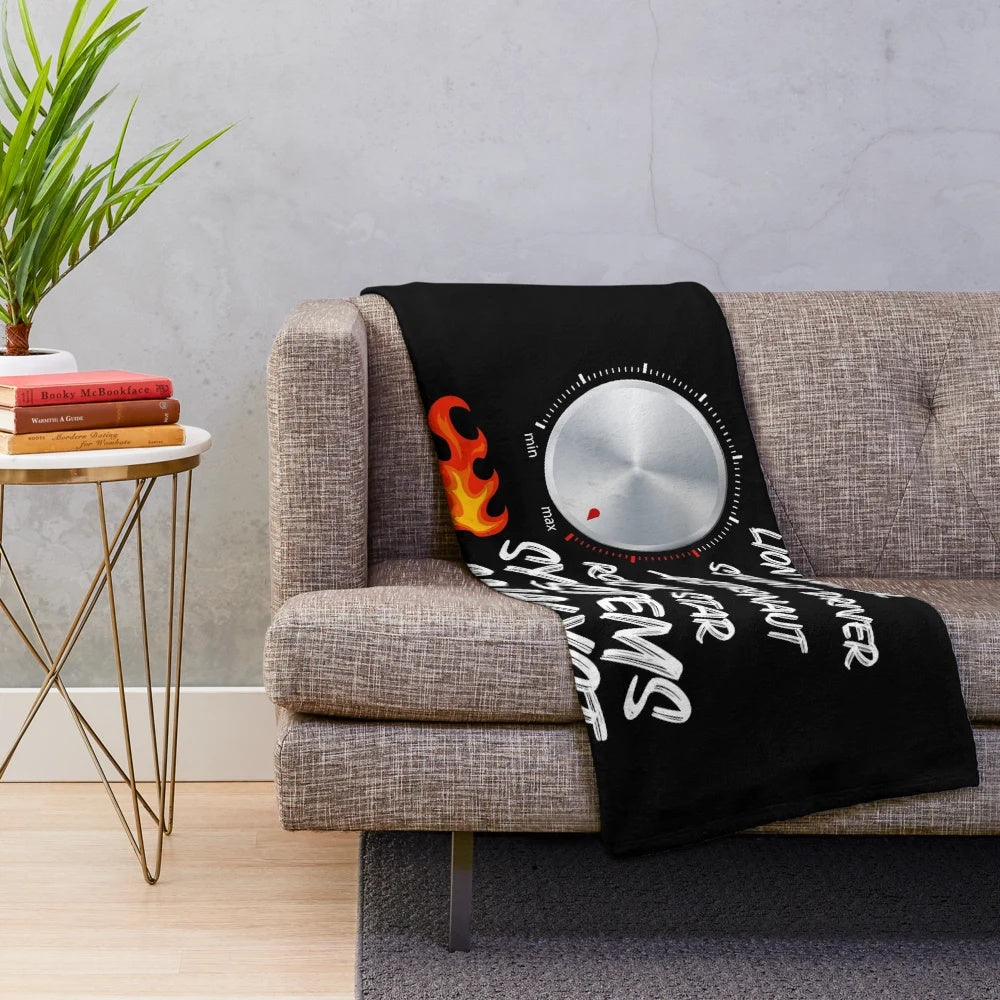 Cozy plush blanket with a funny systems analyst graphic