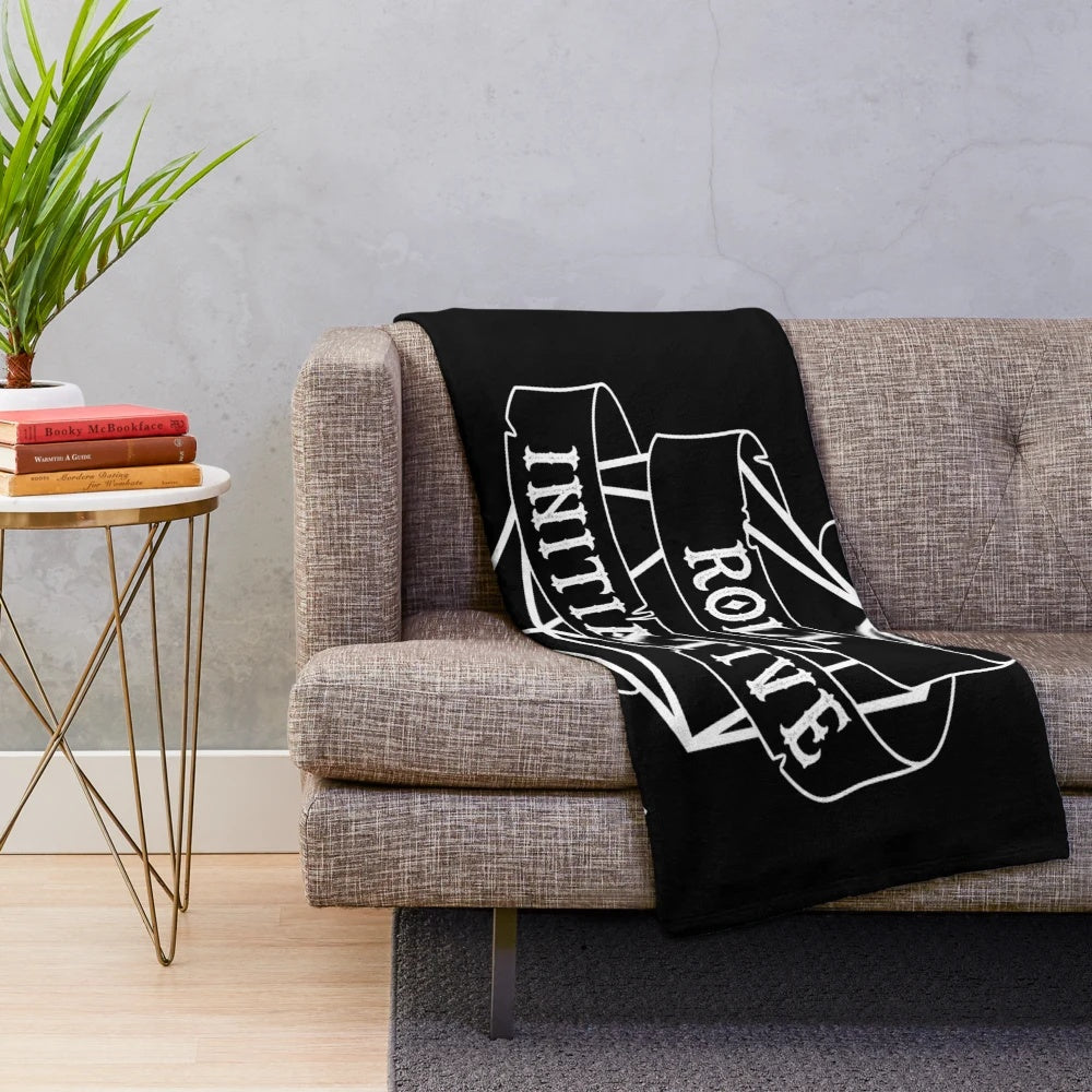 Soft white plush blanket with a dice roll design, perfect for tabletop RPG enthusiasts