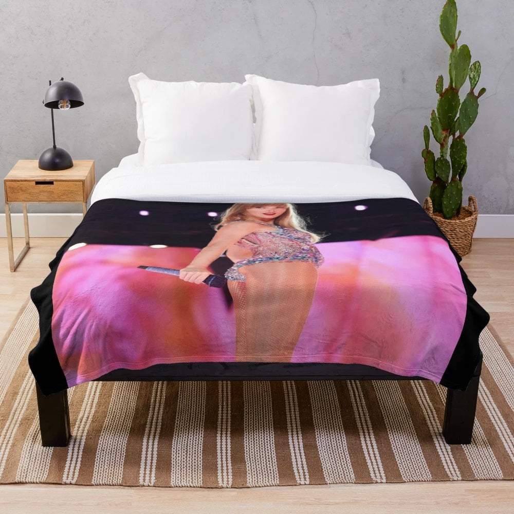Soft and comfortable plush blanket featuring Taylor Swift's aesthetic