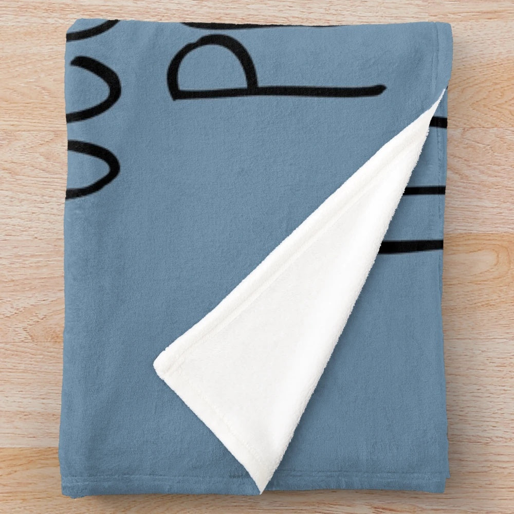 Soft, plush blanket with a humorous teacher-themed design