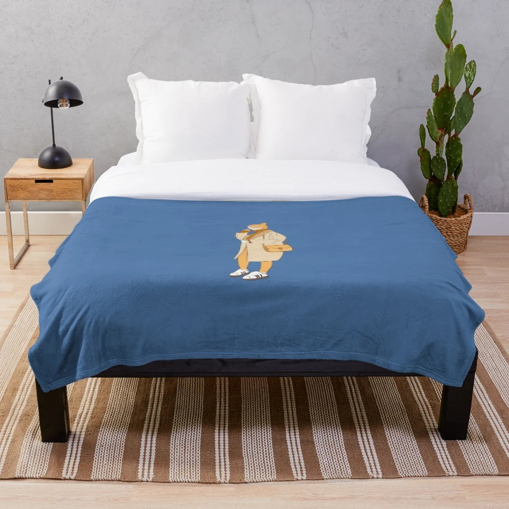 Plush blanket with teacher-themed design