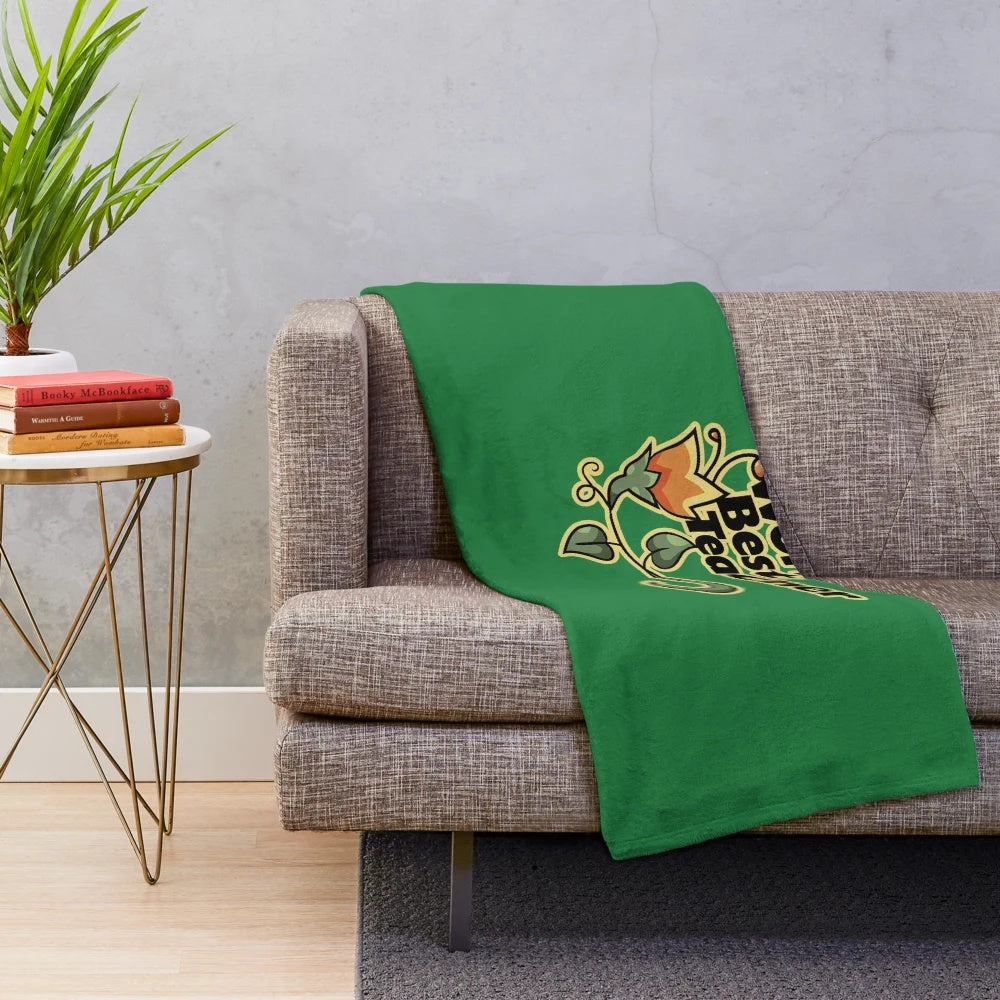 Soft and plush teacher-themed blanket with "World's Best Teacher" design