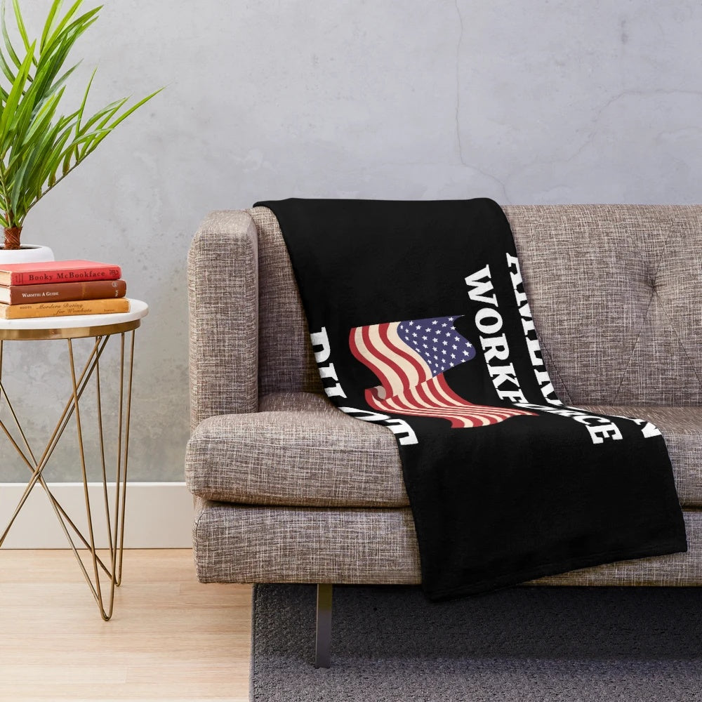 Pilot American Workforce Plush Blanket with American Flag