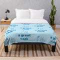 Plush blanket featuring a cooking or chef-themed design