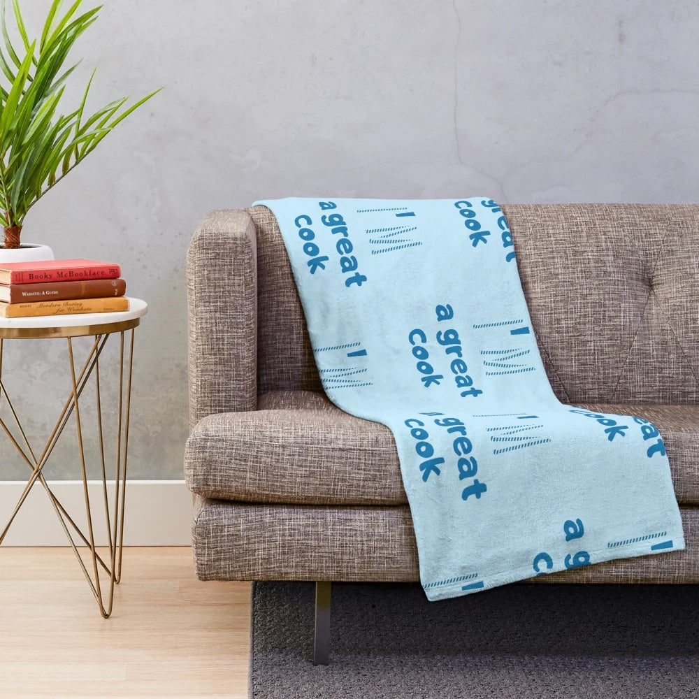 Plush blanket featuring a cooking or chef-themed design