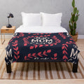 Soft and Comfortable Plush Blanket with "Best Mom Ever" Text