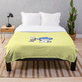 Plush blanket with a fishing design