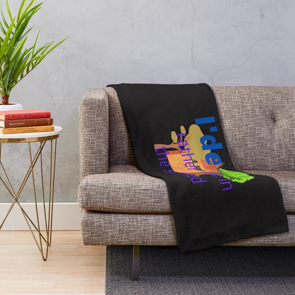 Plush blanket with gardening and hobby-themed design
