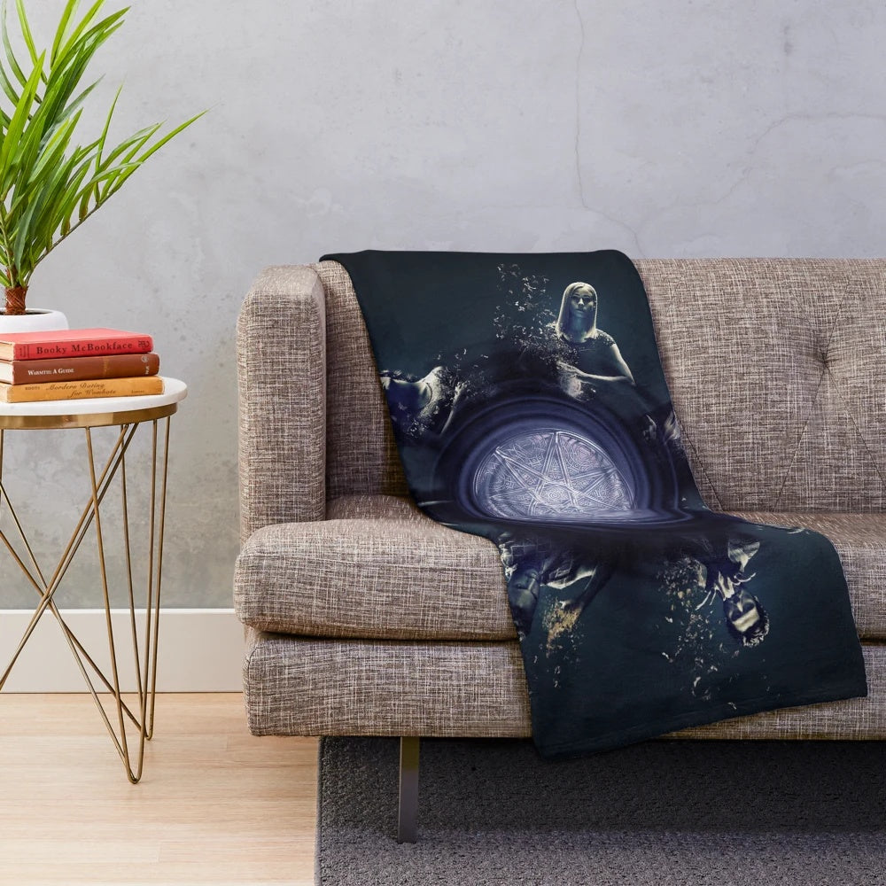 The Magicians Plush Blanket with Quentin Coldwater, Alice Quinn, and other characters
