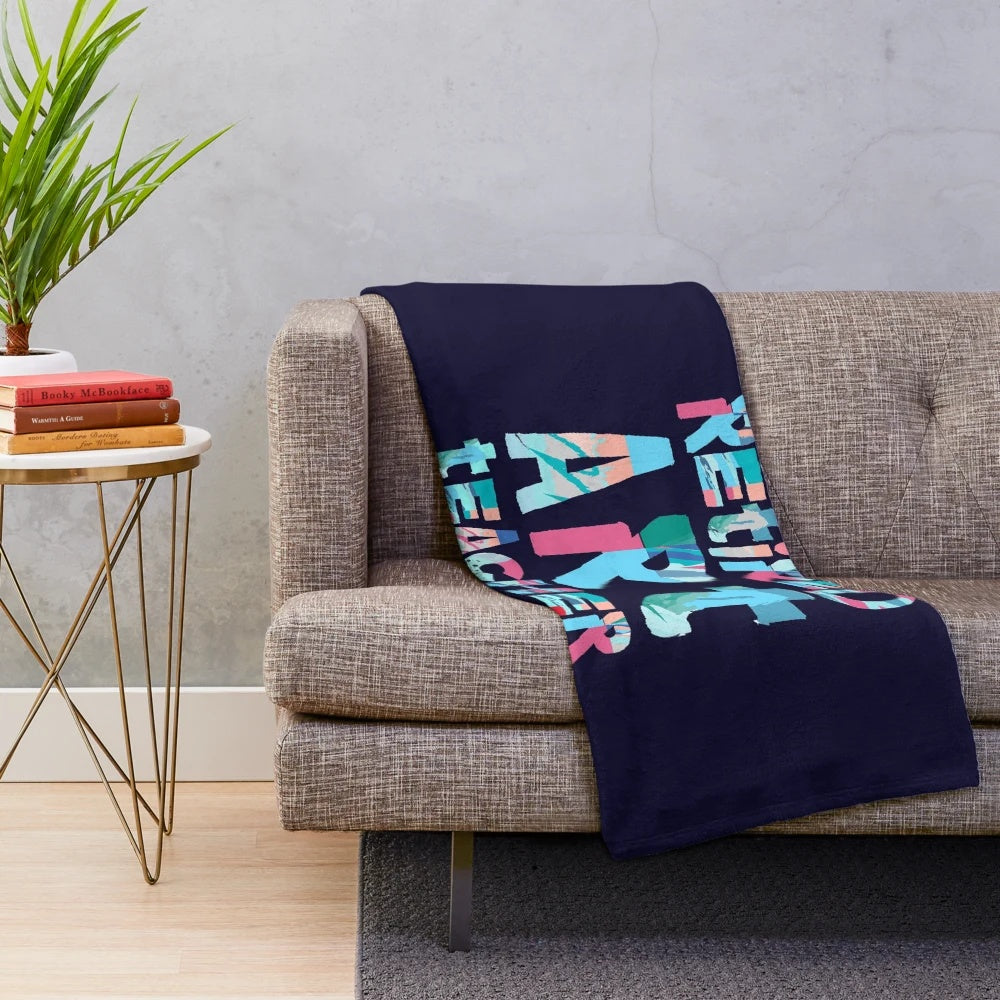 Plush blanket with abstract pattern for the retiring art teacher