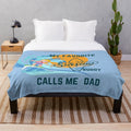 Plush blanket with the text "MY FAVORITE SURFING BUDDY CALLS ME DAD
