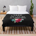 Plush blanket with "Shhh, I'm Watching My Murder Shows" text for true crime fans
