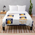 Plush blanket with university and professional career-themed design
