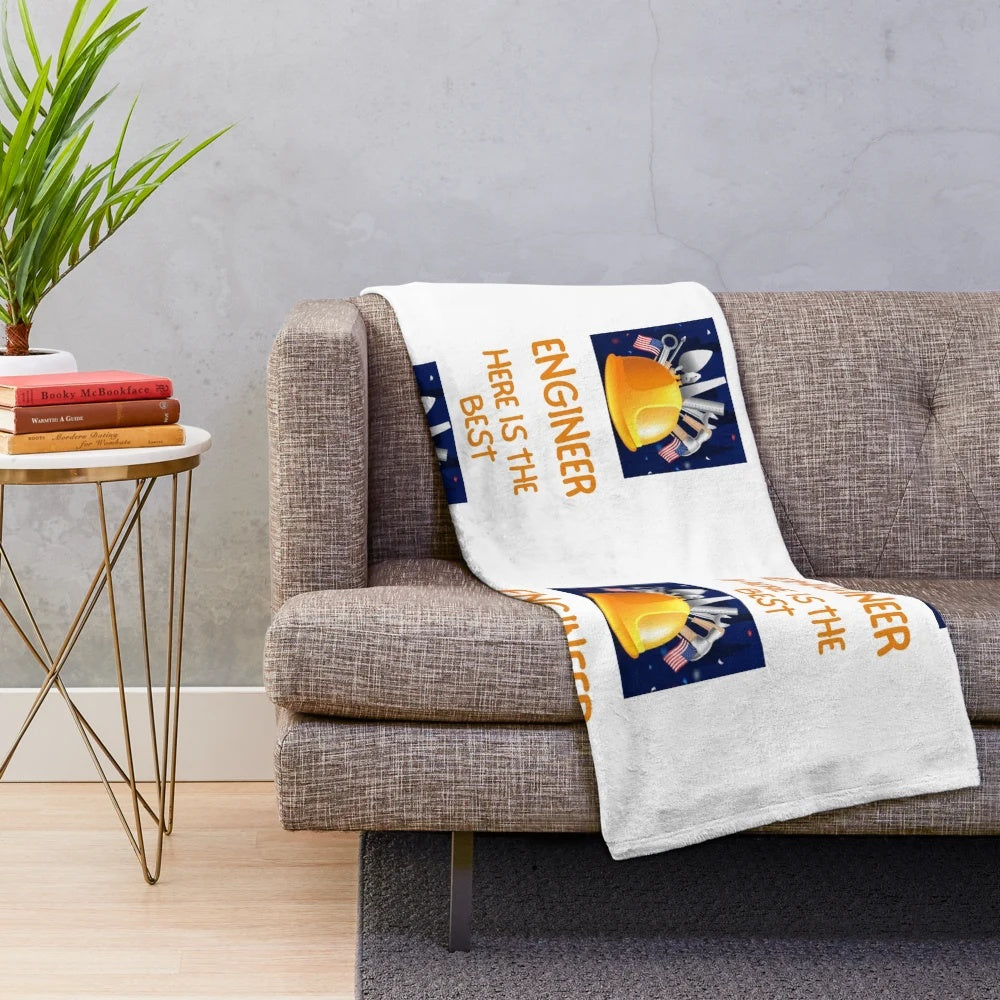 Plush blanket with university and professional career-themed design