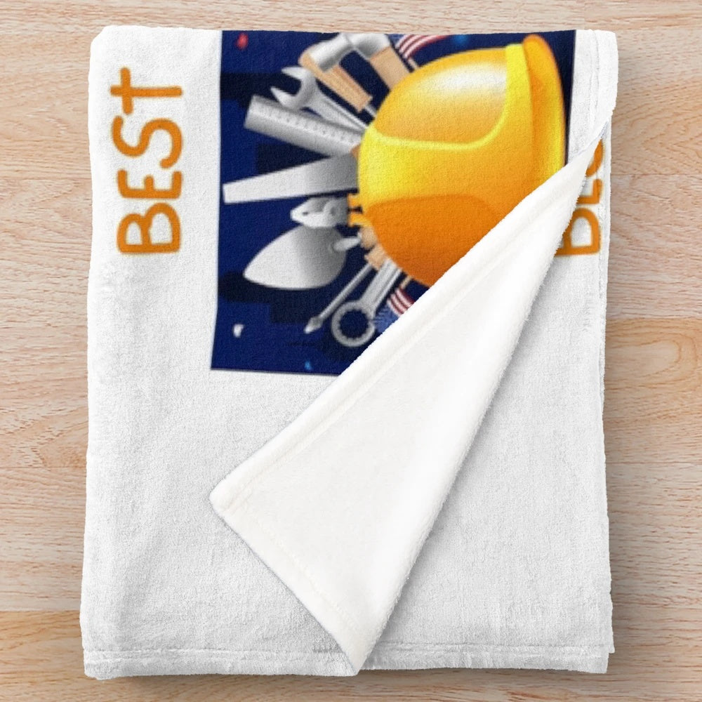 Plush blanket with university and professional career-themed design