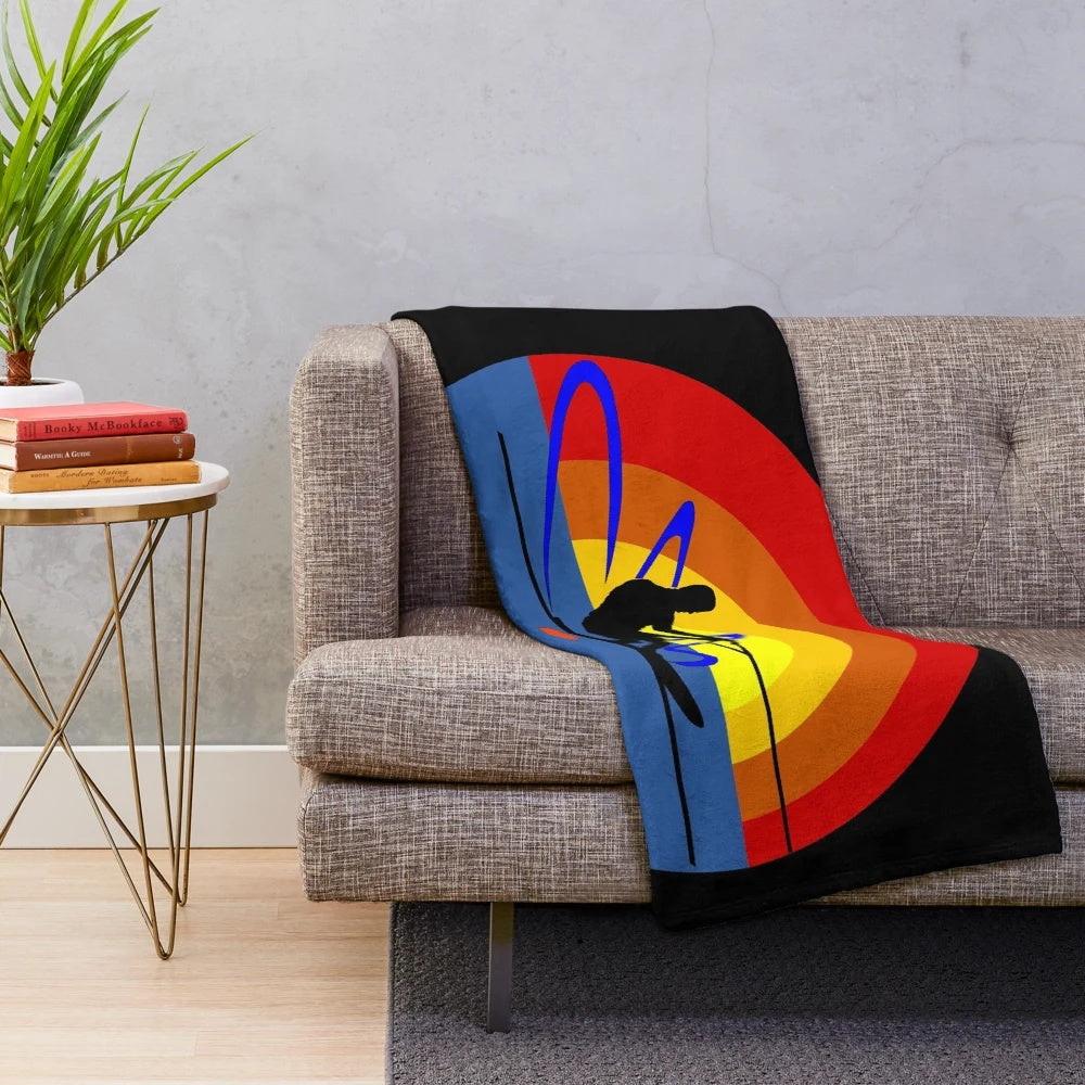 Water ski slalom skier plush blanket