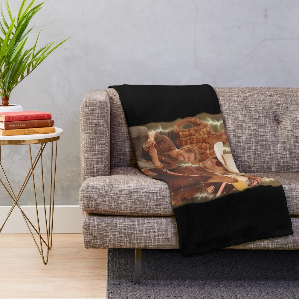 Plush blanket featuring a tornado design