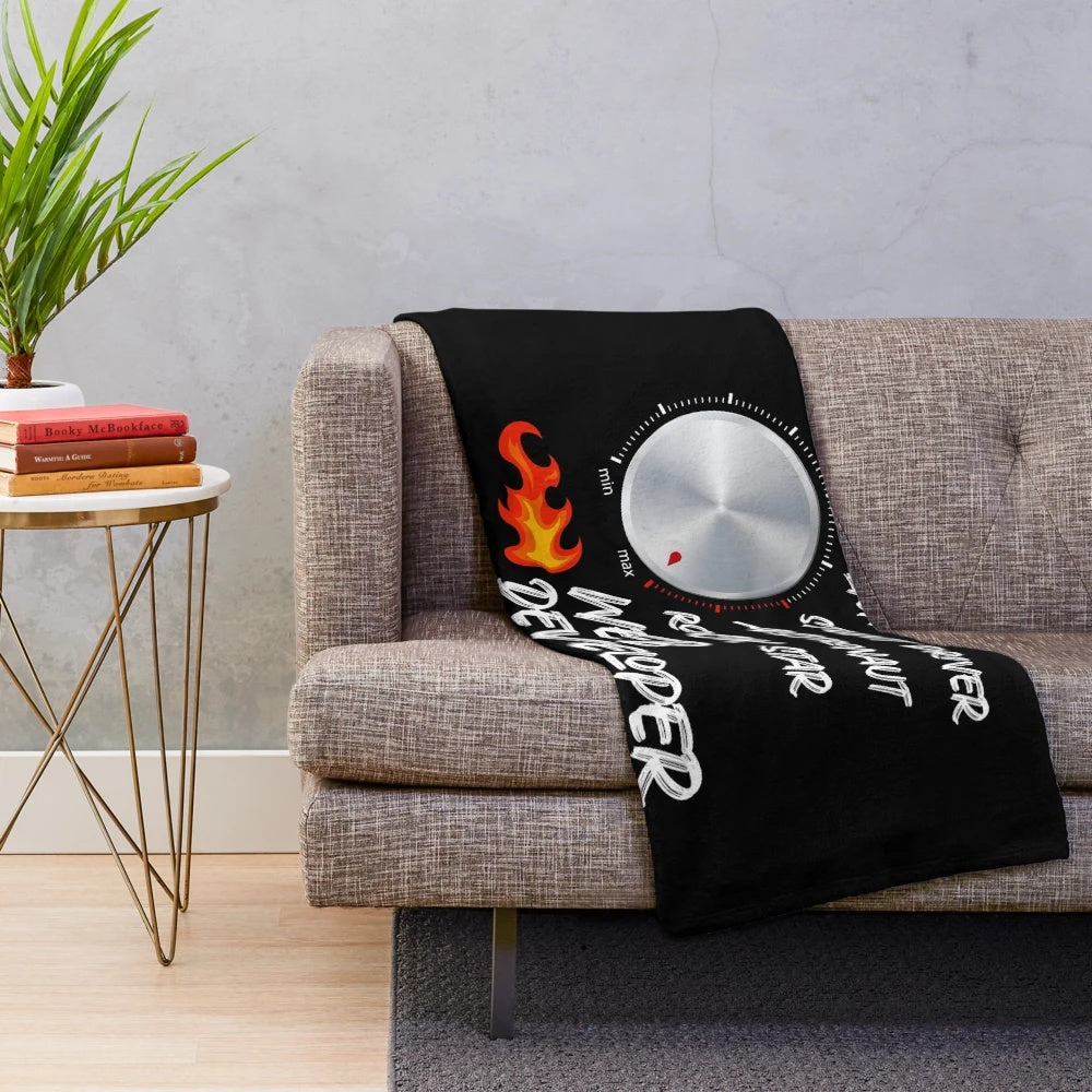 Cozy plush blanket with funny web developer graphic design