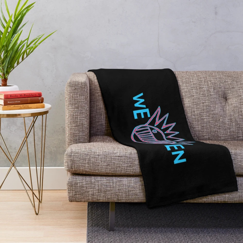 Plush blanket featuring the iconic Boognish symbol and "Music of Ween - GodWeenSatan" design for Ween fans