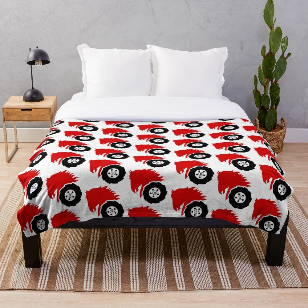 Soft and cuddly plush blanket featuring the Wheel Horse tractor logo