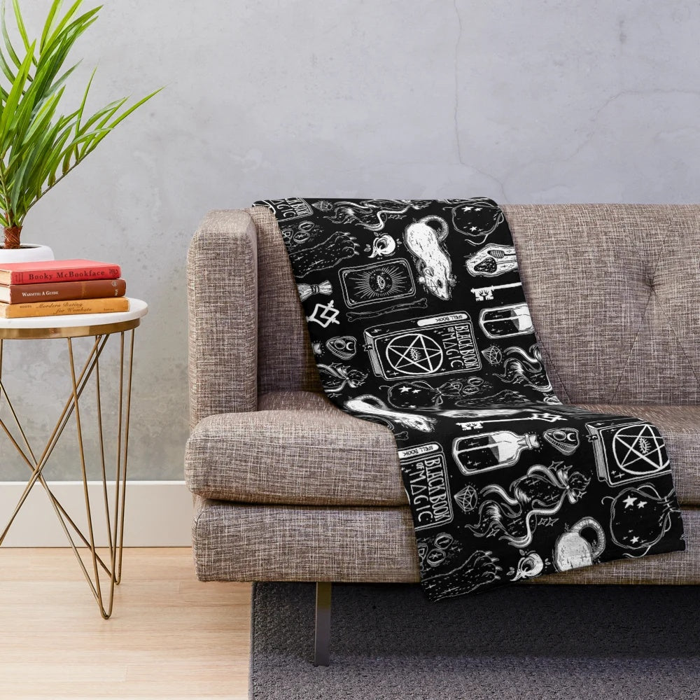 Soft and plush witchy-themed blanket