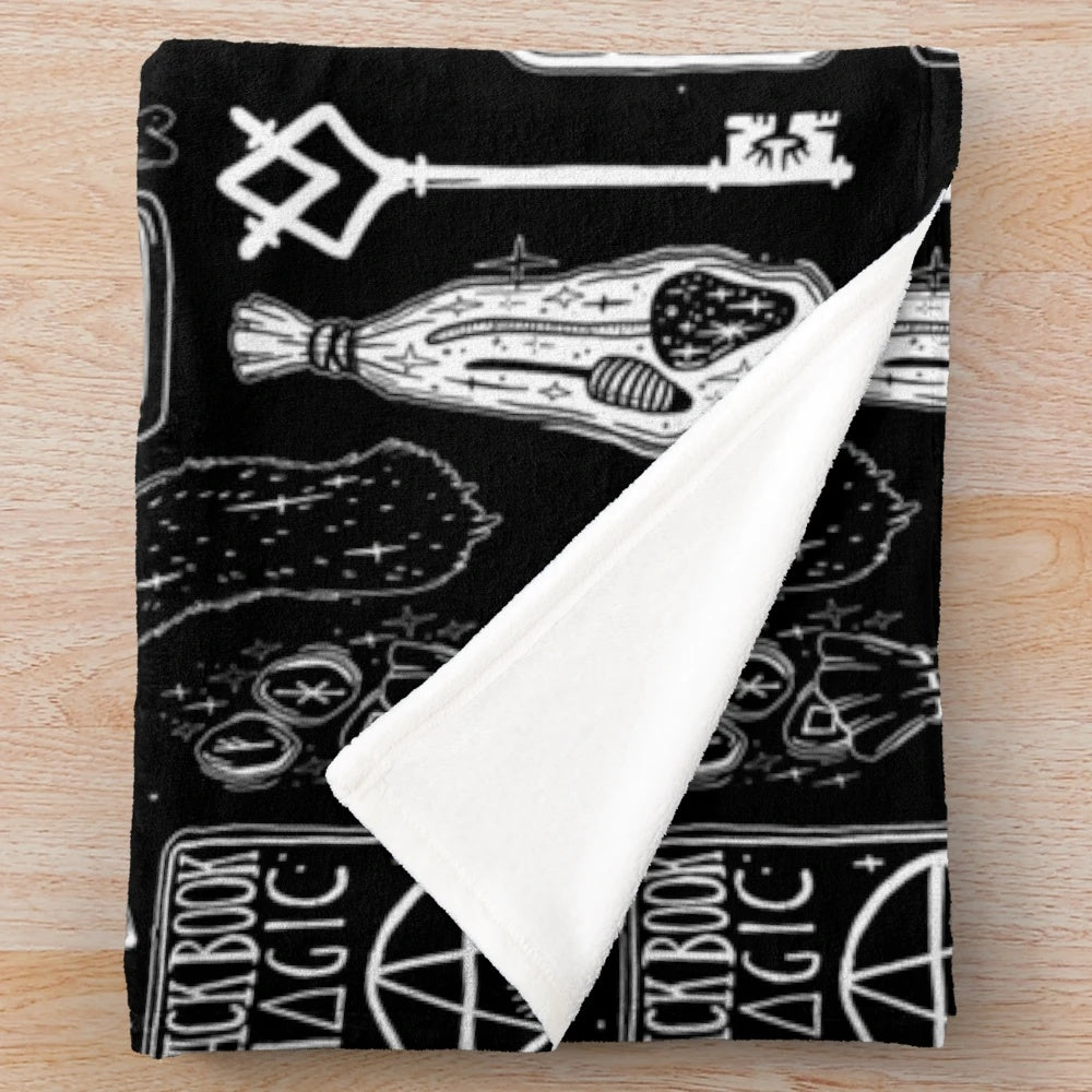 Soft and plush witchy-themed blanket