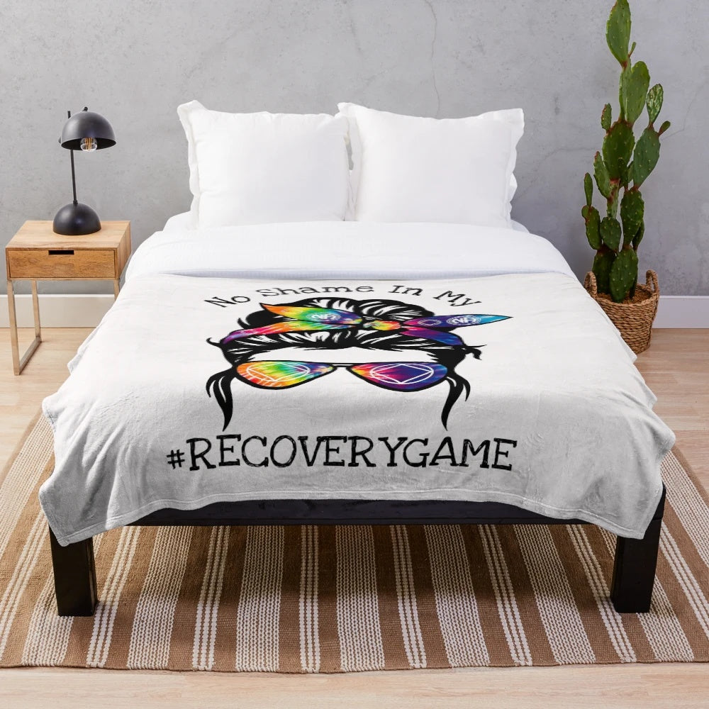 Soft and comfy plush blanket for women's recovery and sobriety