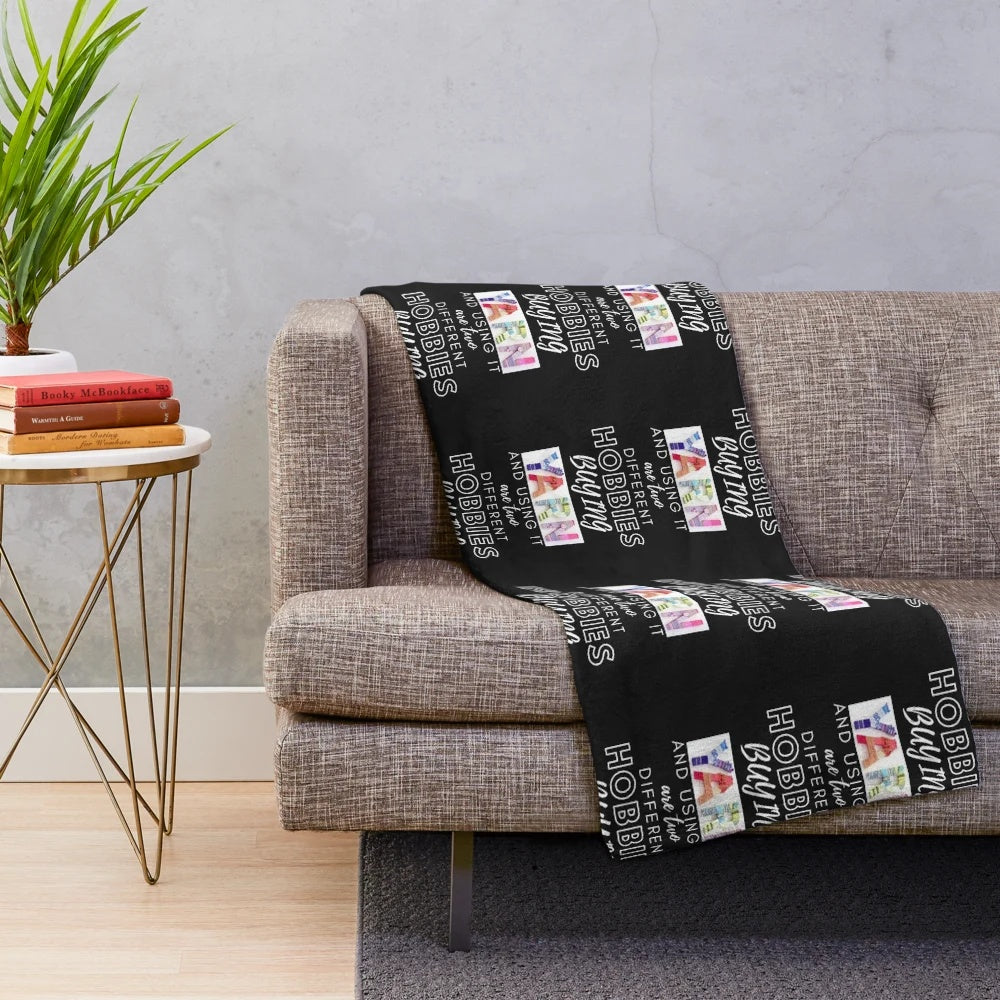 Plush blanket for yarn hobbies and crafting enthusiasts