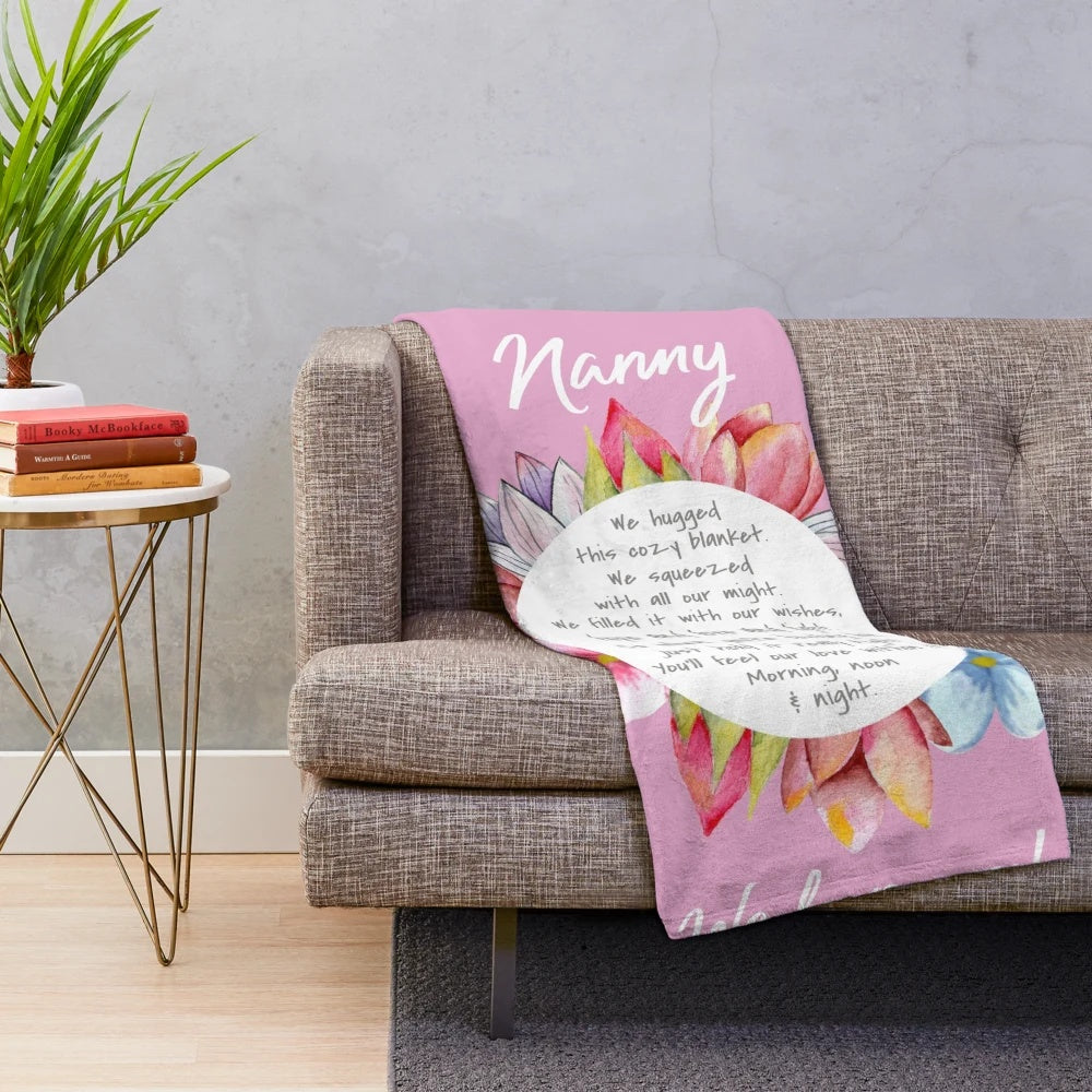 Soft floral plush blanket, a heartfelt gift for grandma from grandchildren