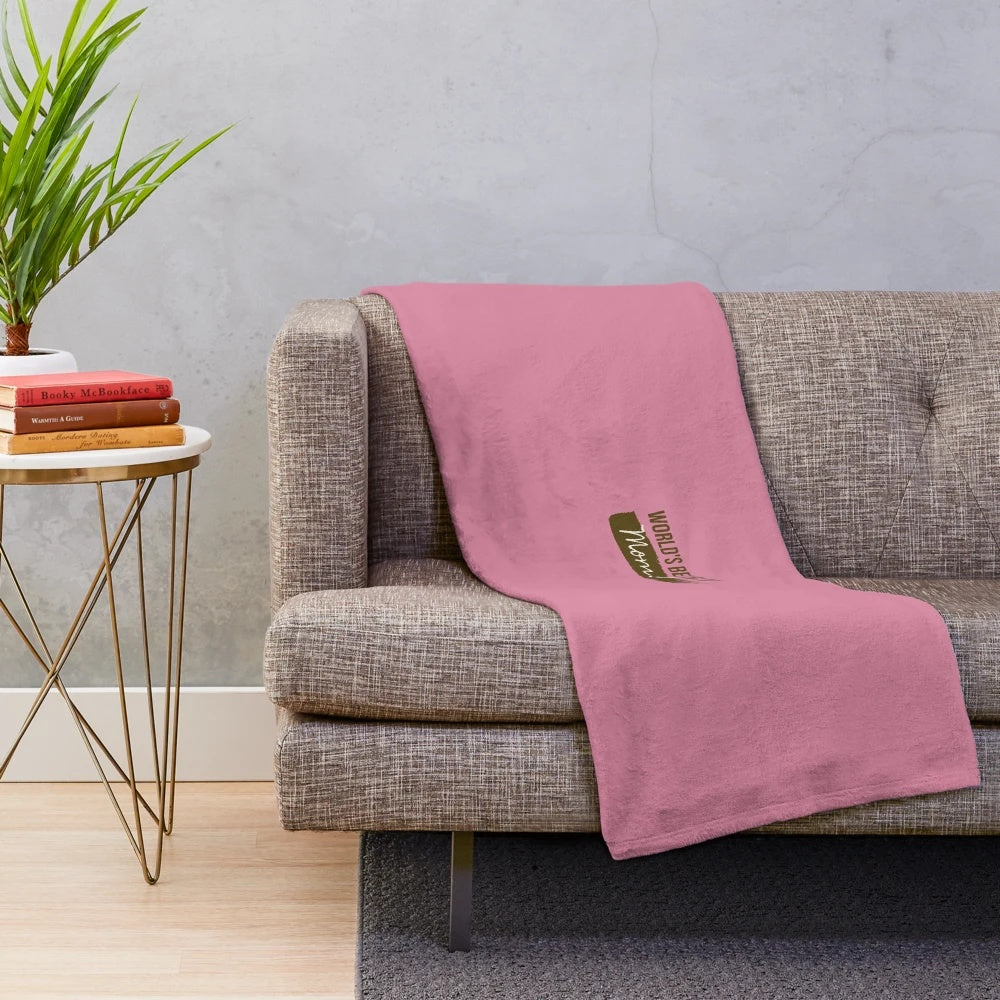 Cozy monochrome plush blanket with inspirational handwritten message for mom