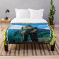 Plush blanket featuring the Sasquatch from the 80s movie 'Harry and the Hendersons