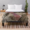 Cozy plush blanket with a vintage couple paper art design