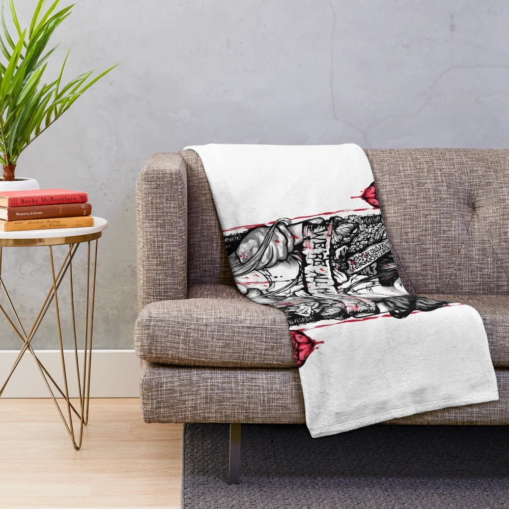 Soft and plush blanket with Alice in Wonderland-inspired design