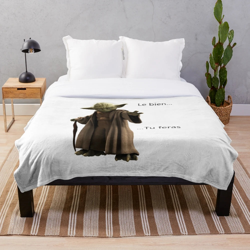 Plush, soft, and movie-inspired blanket with a humorous design