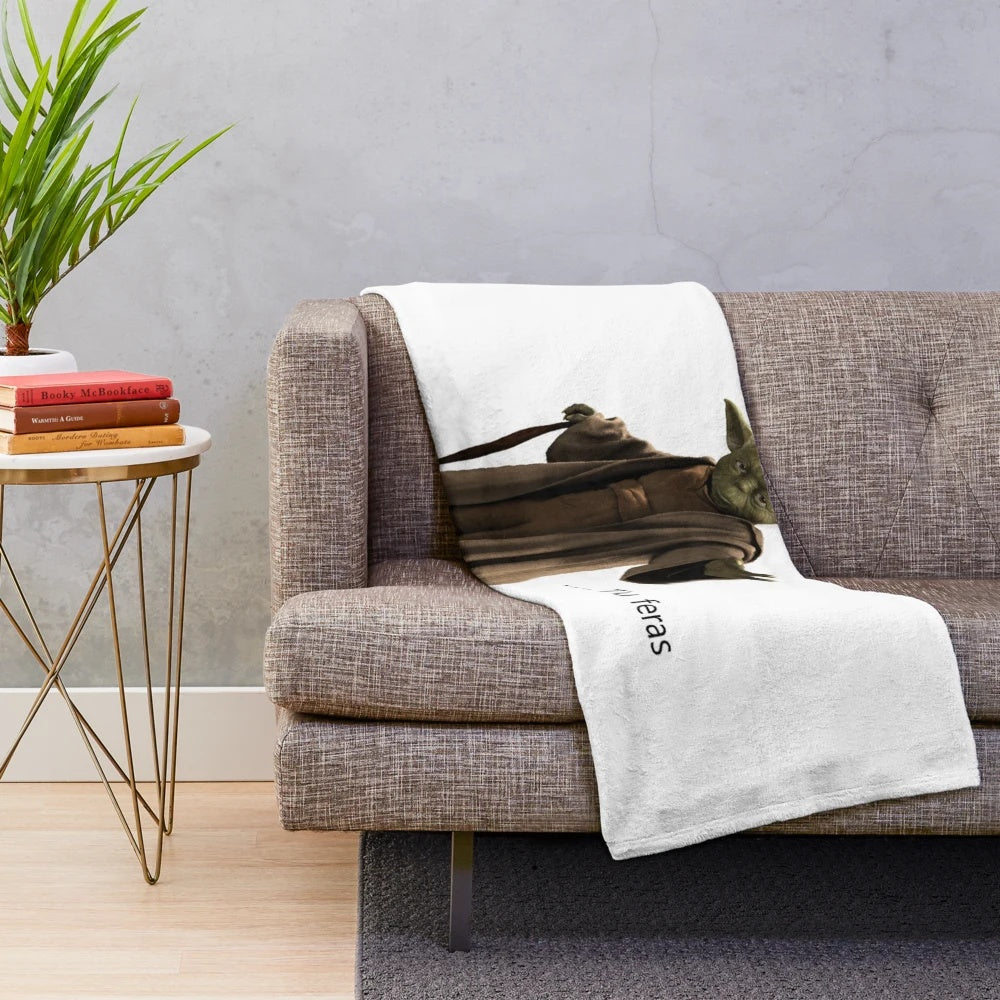 Plush, soft, and movie-inspired blanket with a humorous design