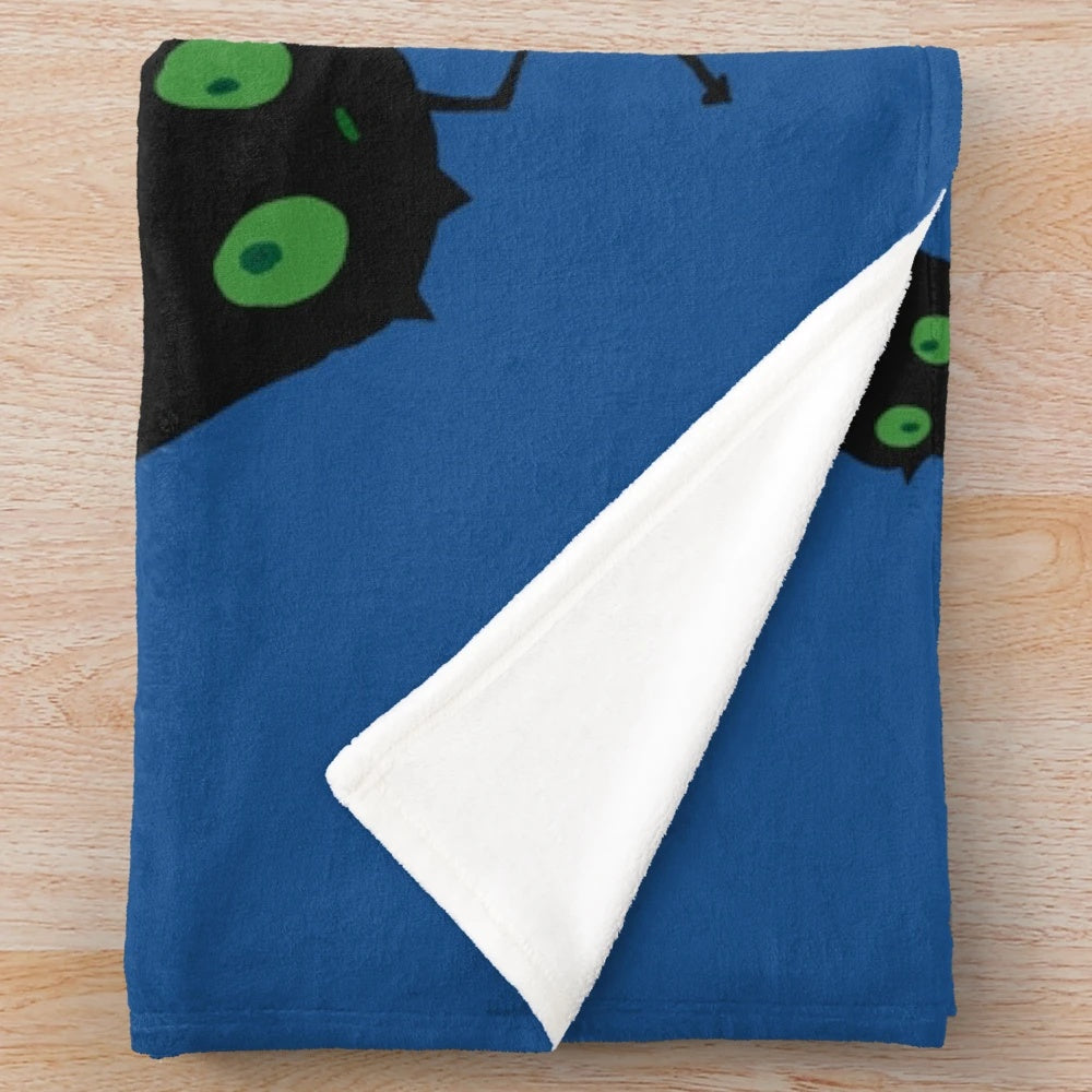 Blue Exorcist inspired plush blanket featuring coal tar designs