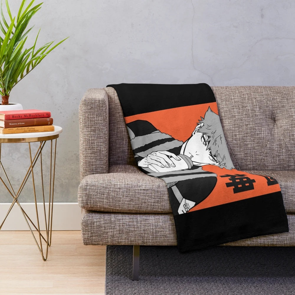 Plush blanket featuring Rensuke Kunigami from the anime Blue Lock