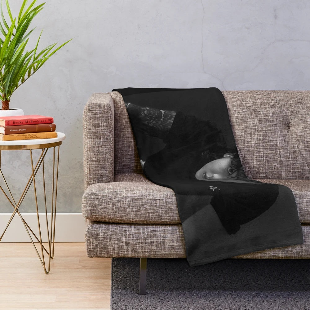 Plush blanket featuring BTS member Jungkook