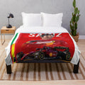 Plush blanket with Carlos Sainz Jr. inspired design