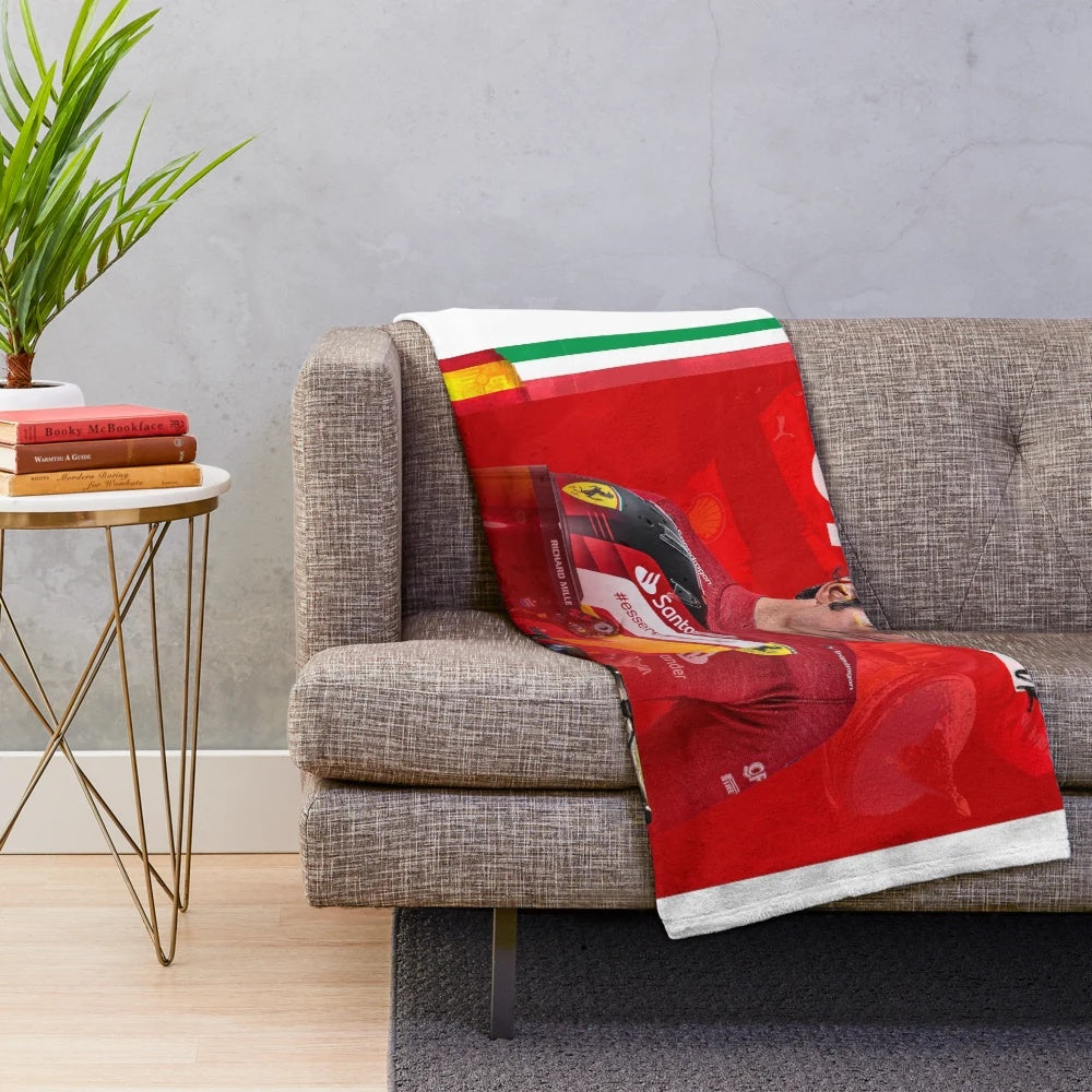Plush blanket with Carlos Sainz Jr. inspired design