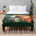 Plush blanket featuring the Miser Brothers and Mother Nature from the Christmas movie