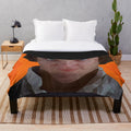 Plush blanket featuring a digital art design inspired by the iconic film "A Clockwork Orange" by Stanley Kubrick
